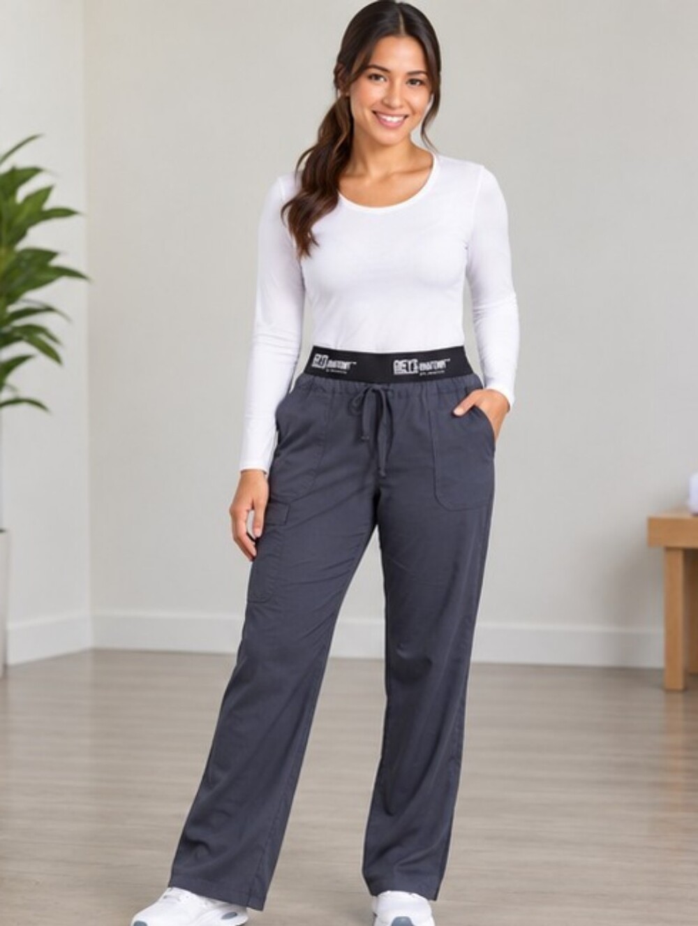 GREY'S ANATOMY | NEW - Slate Gray Women's Cargo Scrub Pants | size L